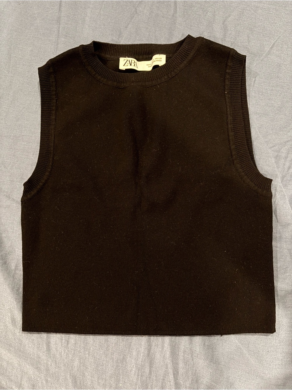 Zara Black Crop Sleeveless Top